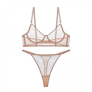 Attraverso-Lingerie sexy di confine per i mercati europei e americani. francese-stile ultra-See sottile-attraverso la lingerie di pizzo. Un reggiseno set per grandi busti che rendono il busto più piccolo ed è disponibile in taglie Plus...