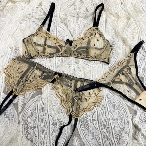 INS europei e americani - Stile lingerie sexy. Ultra - Plus sottile - Lingerie erotica in pizzo taglia. Set reggiseno che fa apparire i seni di grandi dimensioni e impedisce la caduta (tre - set di pezzi).Wlv255price:$159,99