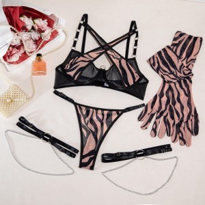 Migliore - Vendo sexy rosa vedere - attraverso donne seducenti\\Set di lingerie (tre - set di pezzi) My96646price:$119.99
