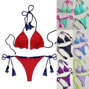 Due sexy - Bikini pezzo per ragazze calde. Stile triangolo, doppio - Colore laterale - Blocco. Costume da bagno in bikini da spiaggia, tre - PRESTO STANI DEL POINT 8826:$79,99