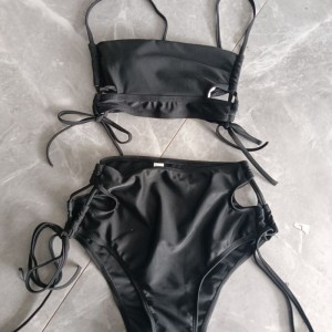 2025 Nuovo commercio estero in stile europeo e americano due-pezzo alto-Bikini triangolare a vita. Con cinghie e allacciatura, è sexy e alla moda Sy2427 Prezzo:$79,99