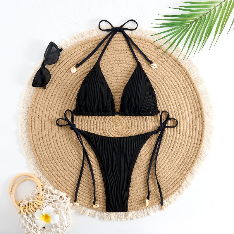 2025 Solido europeo e americano del commercio estero-colore allacciato due-pezzo bikini sexy per donne, tre-Piece costume da bagno per ragazze calde 8940 Prezzo:$79,99