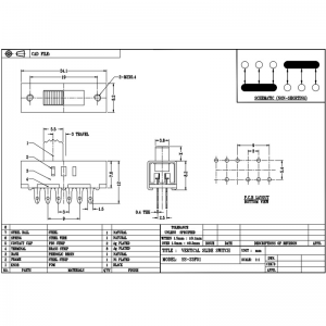 Scivolo Interruttore SS23F10 tre-Speed ​​Sliding Switch per la regolazione della temperatura del colore della luce LED e alta-Accelerare il motore dell\'essiccatore