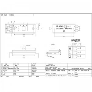 Interruttore di scorrimento SS1305, asciugacapelli, coperta elettrica, interruttore elettrico dell\'auto, interruttore di diapositiva a livello di corrente elevata