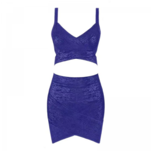 Camisole in maglia stampata in oro estivo, set di gonna avvolgente alla moda