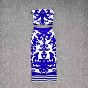 Summer Jacquard Knit Bustier, Hip jacquard in maglia-set di gonne lunghezza