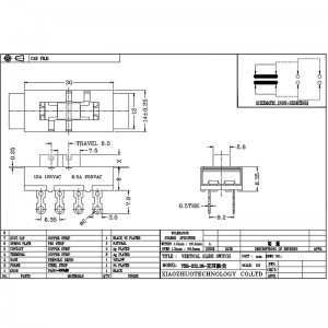 Scivolo Switch SS23L16, High Current, tre-posizione, doppia-riga, 8-Pin, interruttore del trituratore, interruttore di scorrimento verticale per apparecchiature meccaniche