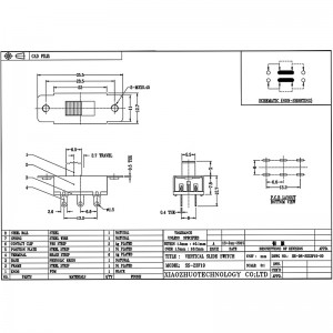 Scivolo Interruttore SS23F19, doppio-Riga 6-Pin tre-Posizionare l\'interruttore di scorrimento, interruttore di diapositiva DVD dinavigazione in auto