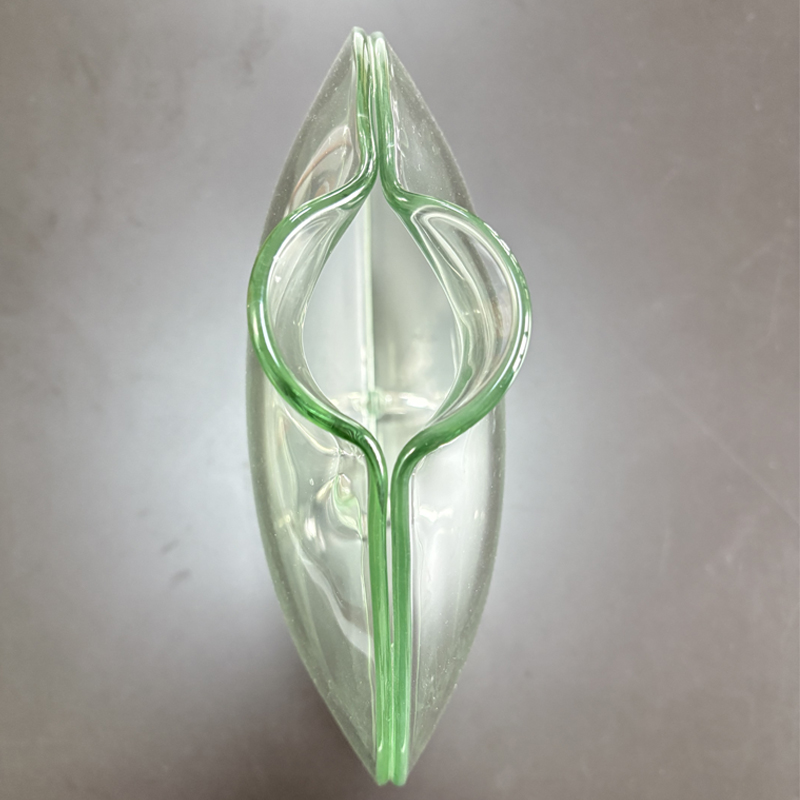 Zhongtai in acciaio inossidabile Pesce foce forma curva in alto-Vaso di trasparenza con base di metallo da 23 cm per la disposizione dei fiori