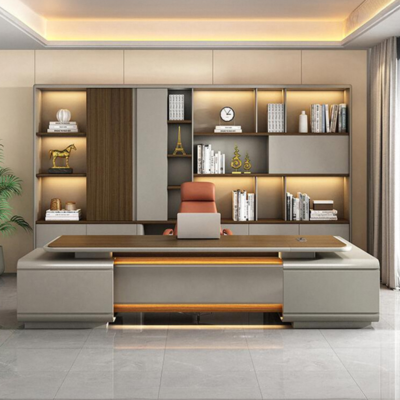 Modello DBT008 Scrivania Direzionale, Presidente/Scrivania da ufficio per presidente, scrivania premium per manager di grandi dimensioni con set di sedie da ufficio per manager\dell'ufficio